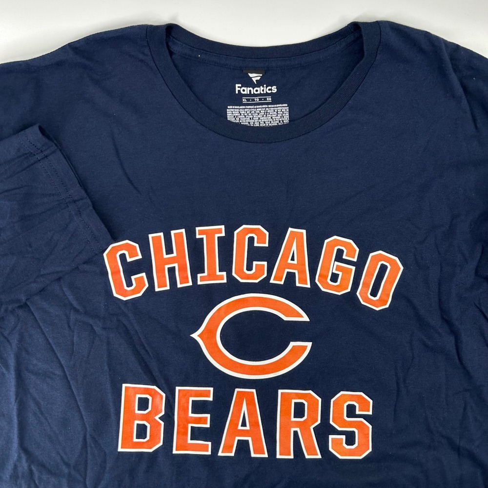 Fanatics Chicago Bears NFL Shirt Mens XL Navy Blue Long Sleeve Graphic Tee